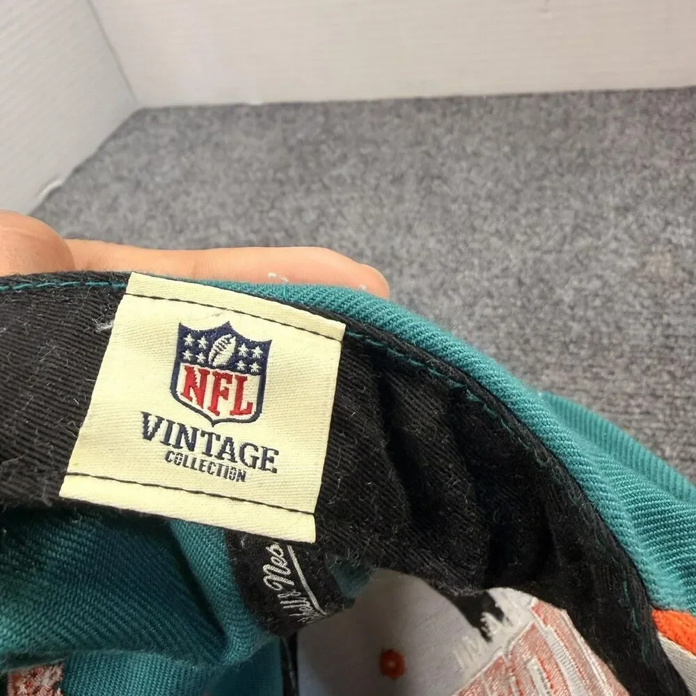 Vintage Miami Dolphins Hat Cap Snap Back One Size Green NFL Mitchell & Ness
